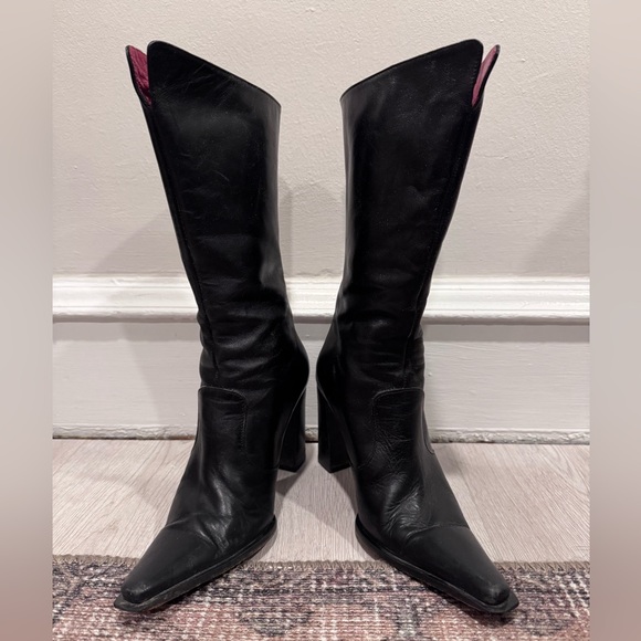 Cafenoir Black Italian Leather Women's Boots, size - Picture 2 of 10